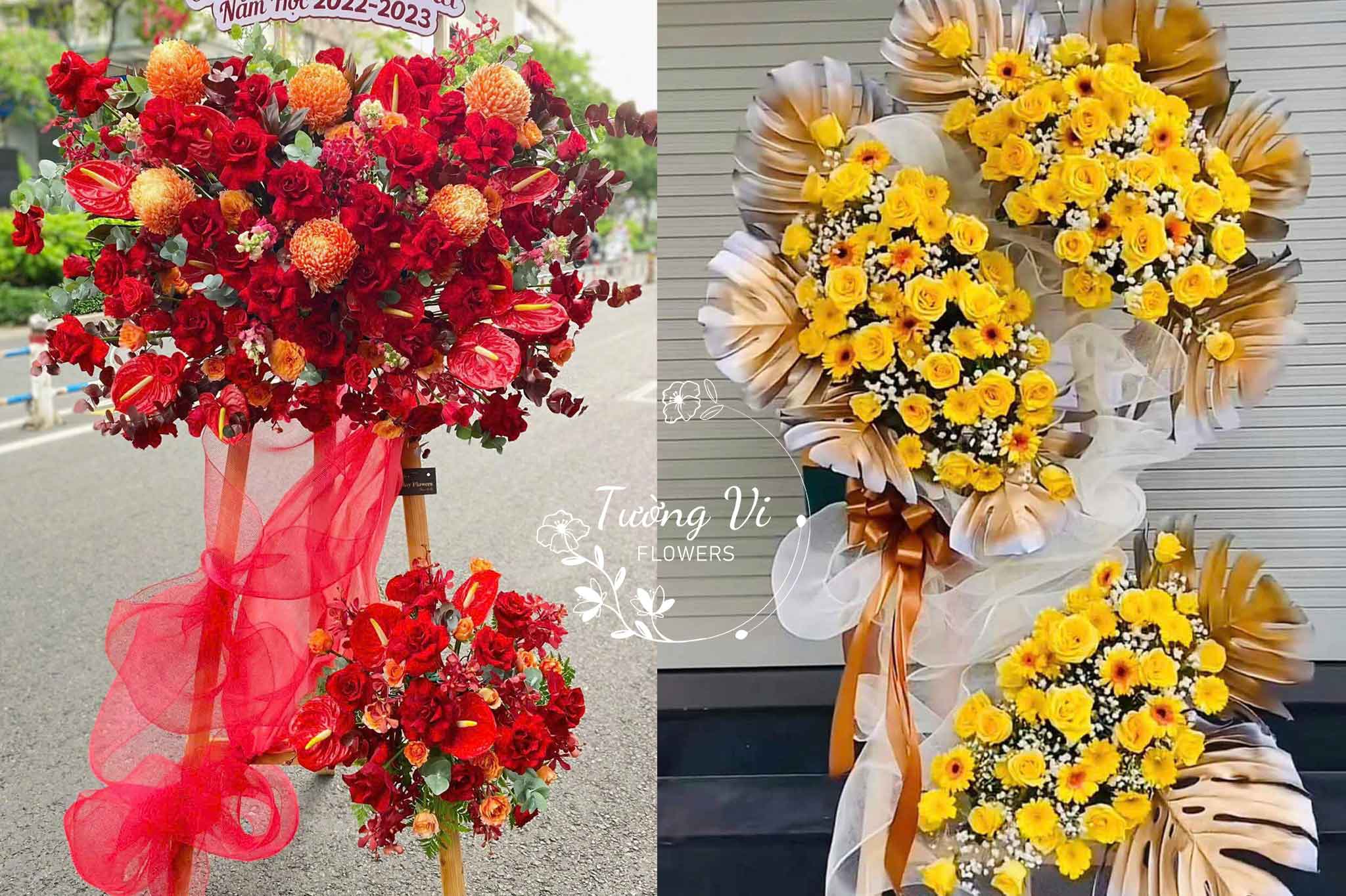 hoa chúc mừng khai trương shop hoa tươi tường vi flower