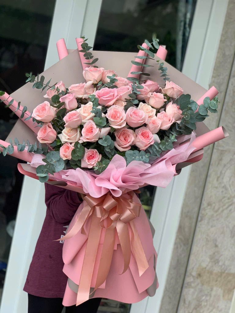 Bó Hoa Hồng Phấn Cao Cấp Tình Yêu 