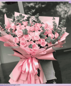 Bó Hoa Tình Yêu Màu Hồng Phấn Cao Cấp