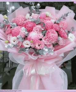 Bó Hoa Mẫu Đơn Hồng Cam Tình Yêu Vĩnh Cửu