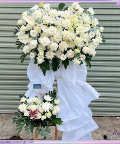 Kệ hoa hai tầng chia buồn sang trọng