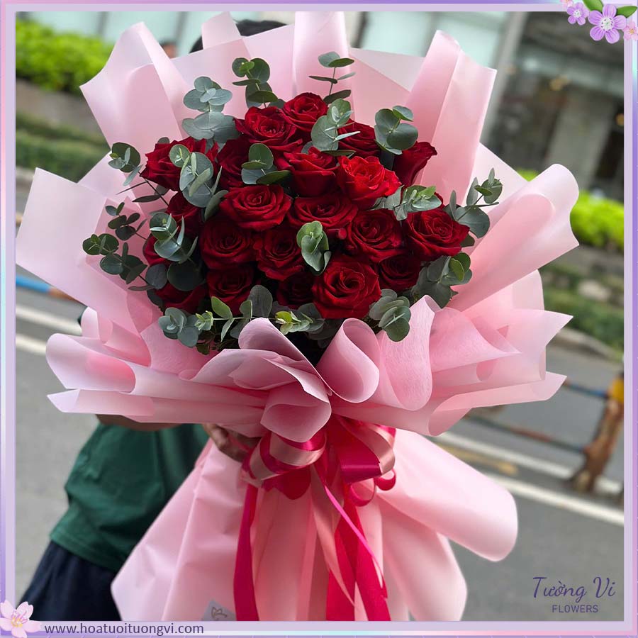 red-Luxe-hoa-sinh-nhat-ngot-ngao-tuong-vi-flower bó hoa hồng tình yêu sang trọng